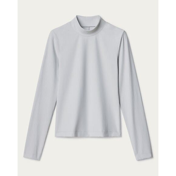 Rhone Modern Rib Mock Neck Grey Mist - S - Picture 1 of 7